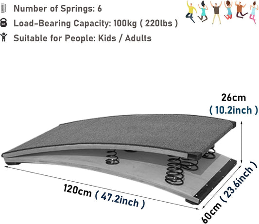 Gymnastics Springboard Elastic Board for High / Long Jumps, Rear Somersault, Vaults, Kung Fu Martial Arts Training Equipment, Adults Youths Teens Kids ( Color : 6 Springs , Size : 60x120cm/23.6"x47.2"