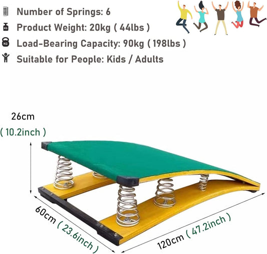 Adults Teens Springboard - Vaulting High/Long Jump Flips Gymnastics Wushu Training, Wood Elastic Board for School, with Anti-Slip Felt & Feet Pads