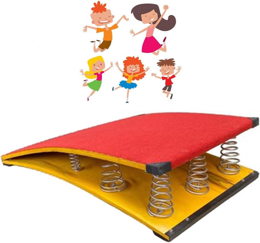 Gymnastics Equipment Heavy Duty Gymnastics Springboard, Vault Spring Boards with 9 Steel Springs, for Adults Teens Backflip High Jump,  Elastic Ramp Pad