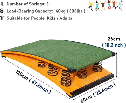High Jumps Spring Board Athletics Field School Elastic Board, Vaulting Training Equipment Jumping Aid Board, Hardwood Heavy Duty Gymnastics Supplies ( Color : 9 Springs , Size : 60x120cm/23.6"x47.2" )