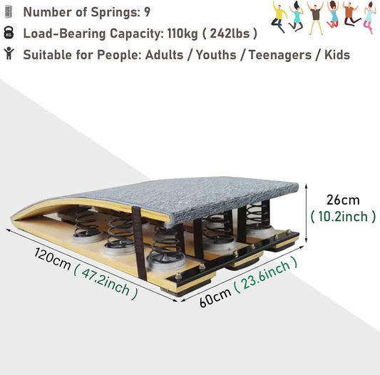 Vault High Jump Springboard  Ramp Design, Heavy Duty Elastic Board for Gymnastics Beam Bar, Backflip Training Sport Equipment, Adults Youths