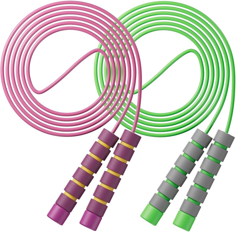 Jump Rope for Kids - Adjustable Soft Skipping Rope with Skin-Friendly Foam Handles for Kids, Boys, Girls, Children - Outdoor Fun Activity, Great Party Favor, Exercise Activity & Fitness