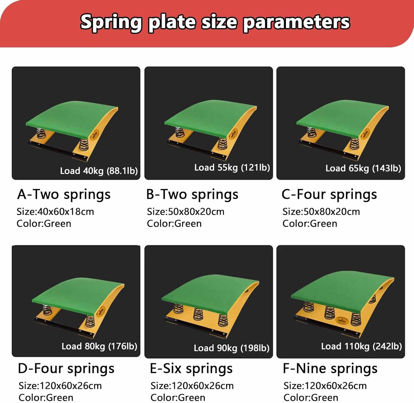 4 Springs High Jump Springboard Heavy Duty & Large Wood Gymnastics Wushu Training Elastic Board for Gymnastics Kung Fu Wood Elastic Board Heavy Duty Vault Spring Board