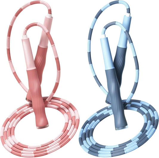Upgraded Soft Beaded Jump Rope for Kids,Tangle-Free Segmented Kids Jump Rope with Soft Anti-slip Handles,Adjustable Jumping Rope for Children Women and Men Fitness 9.2 Feet,Gifts for Kids
