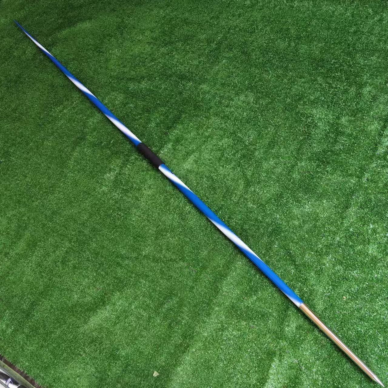 Training  800 Gram 50 Meter Steel Tip - Boy's High School Track and Field [1 Year Warranty], blue white spiral